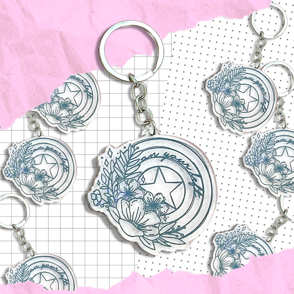 On Your Left Keychain (Holographic)