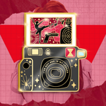 Red Ledger Polaroid Camera Pin