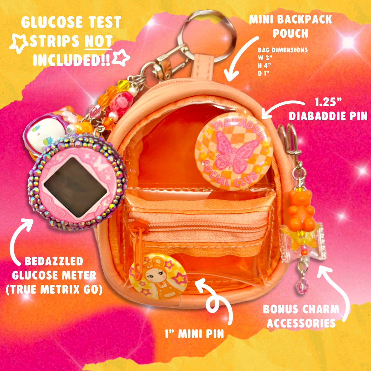 Digsmed（ディグスメッド）　アイスバスケット Midnight Sun Diabaddie Glucose Meter Purse – Hot Mess Express Ink