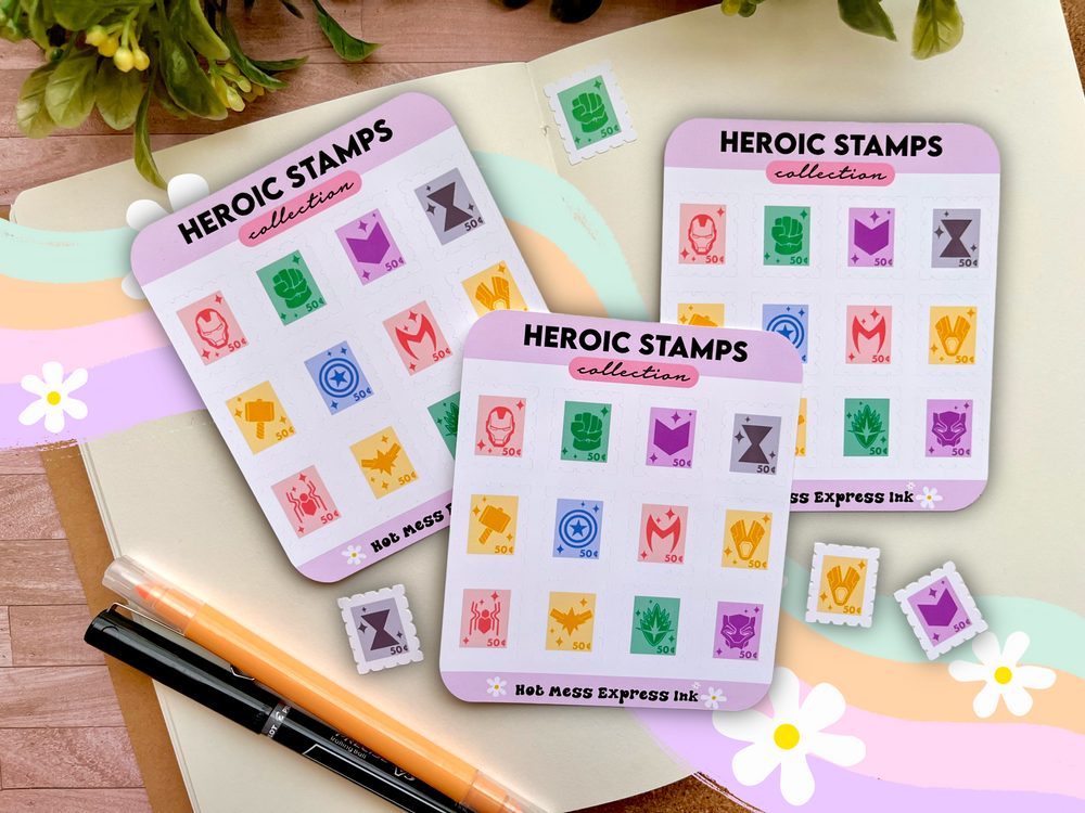 Heroic Stamps Sticker Sheet