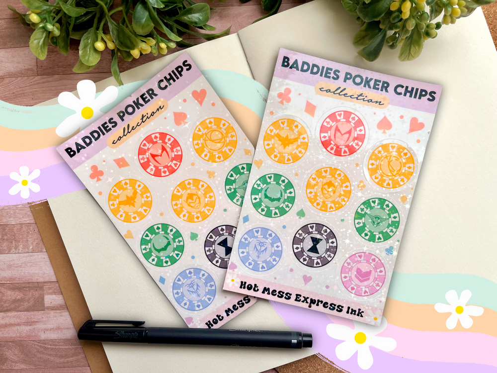 Baddies Poker Chips Holographic Sticker Sheet