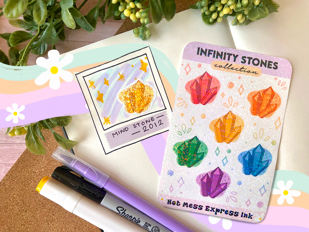 Infinity Crystals Holographic Sticker Sheet
