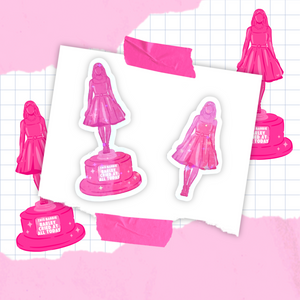 Barbie Award Trophy  Holographic Sticker (Choose Your Trophy)