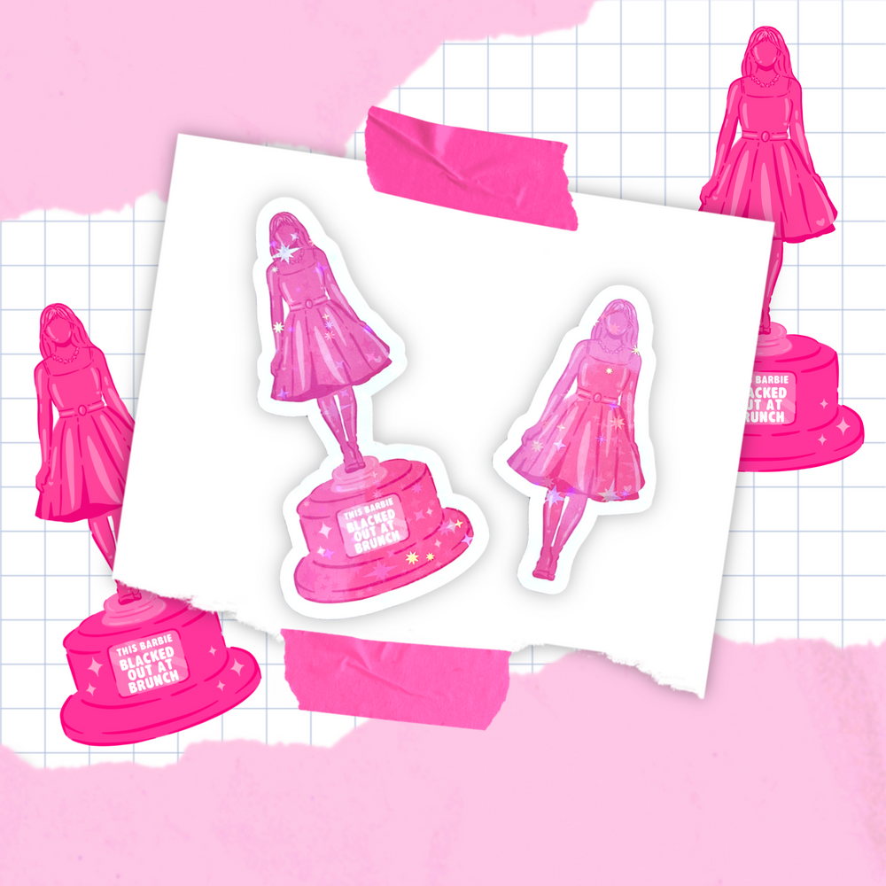 Barbie Award Trophy  Holographic Sticker (Choose Your Trophy)