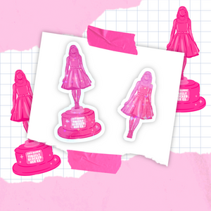 Barbie Award Trophy  Holographic Sticker (Choose Your Trophy)