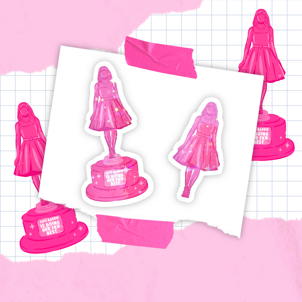 Barbie Award Trophy  Holographic Sticker (Choose Your Trophy)