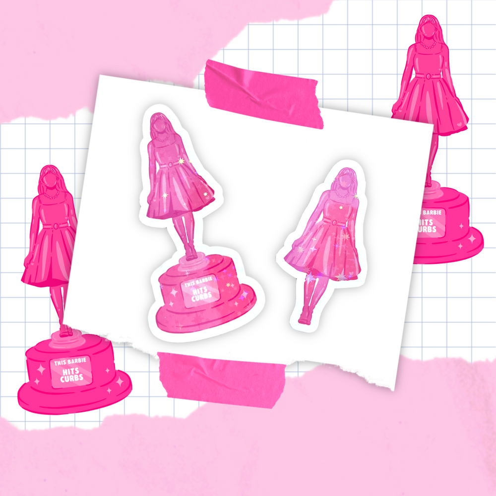 Barbie Award Trophy  Holographic Sticker (Choose Your Trophy)