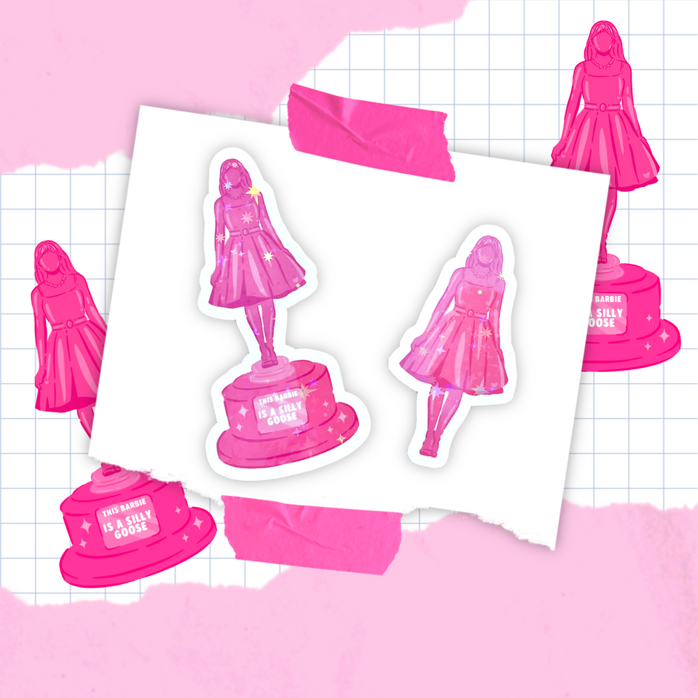 Barbie Award Trophy  Holographic Sticker (Choose Your Trophy)