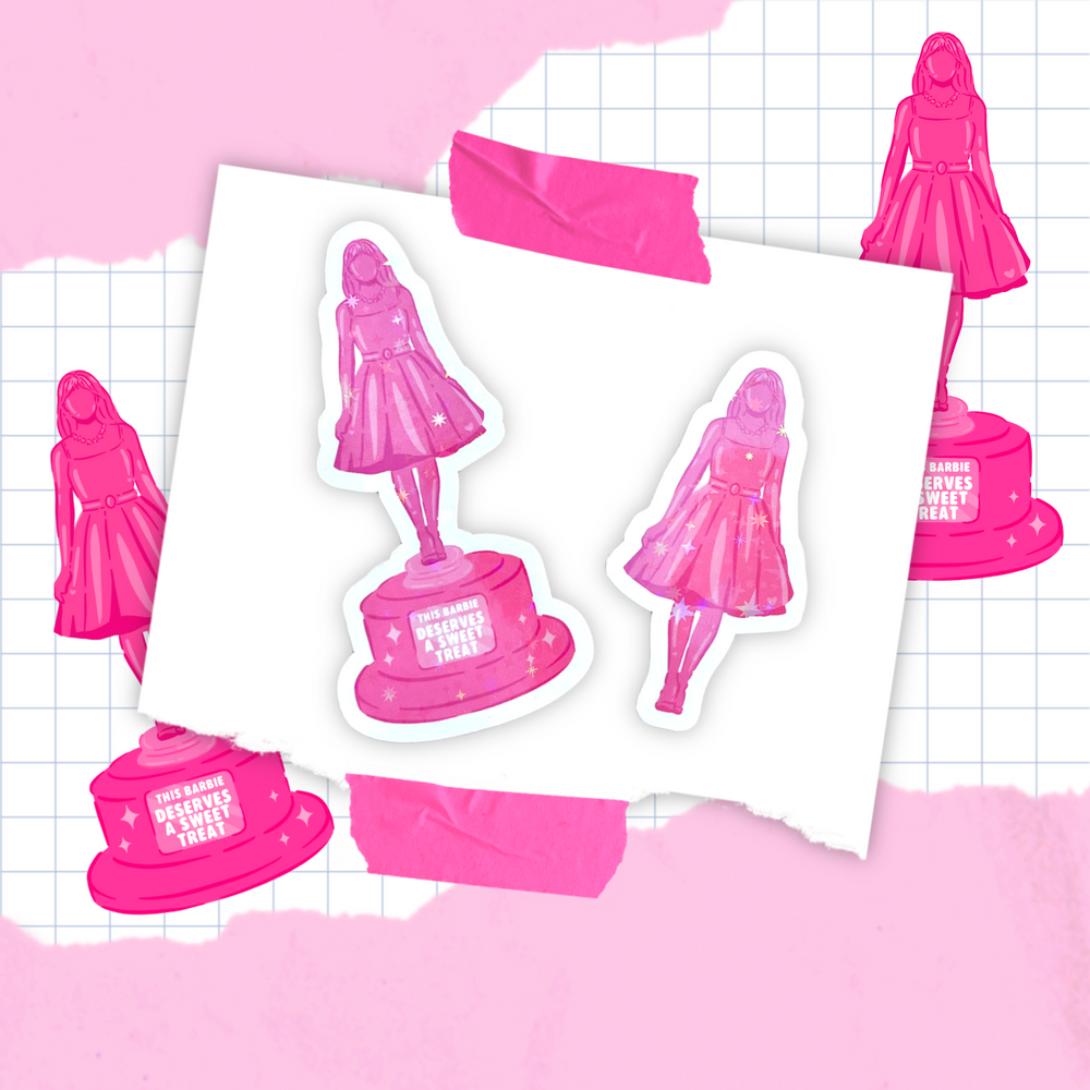 Barbie Award Trophy  Holographic Sticker (Choose Your Trophy)