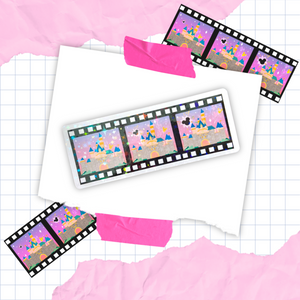 Castle & Fireworks Holographic Film Strip Sticker