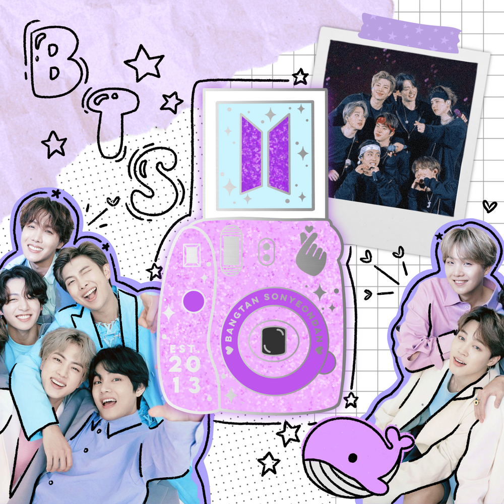 I Purple You Polaroid Camera Pin