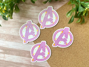 Mightiest Heroes Logo Holographic Sticker